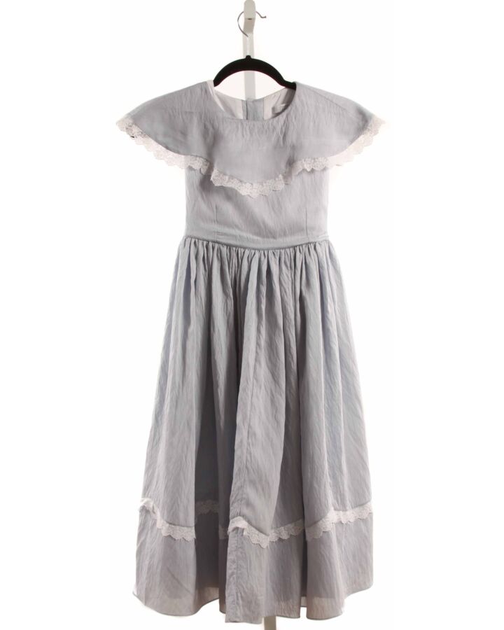 STRAWBERRIES & CREAM  BLUE    DRESS WITH LACE TRIM