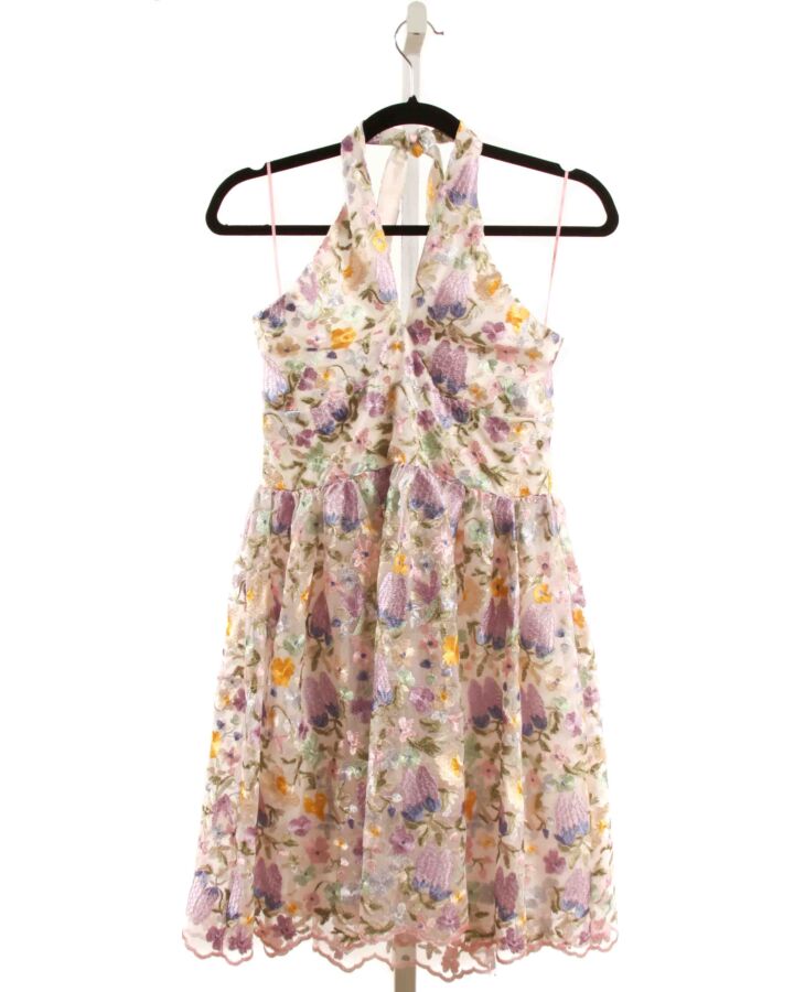 MARLO  MULTI-COLOR TULLE FLORAL EMBROIDERED PARTY DRESS
