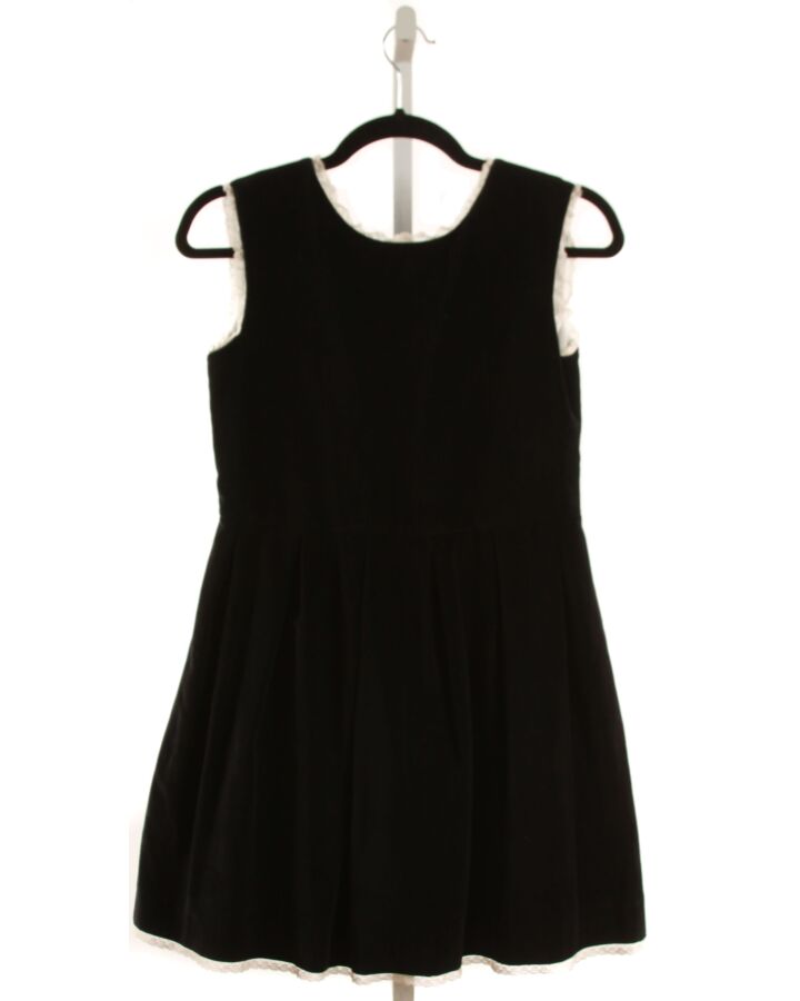 LA OCA LOCA BLACK VELVET DRESS WITH LACE TRIM