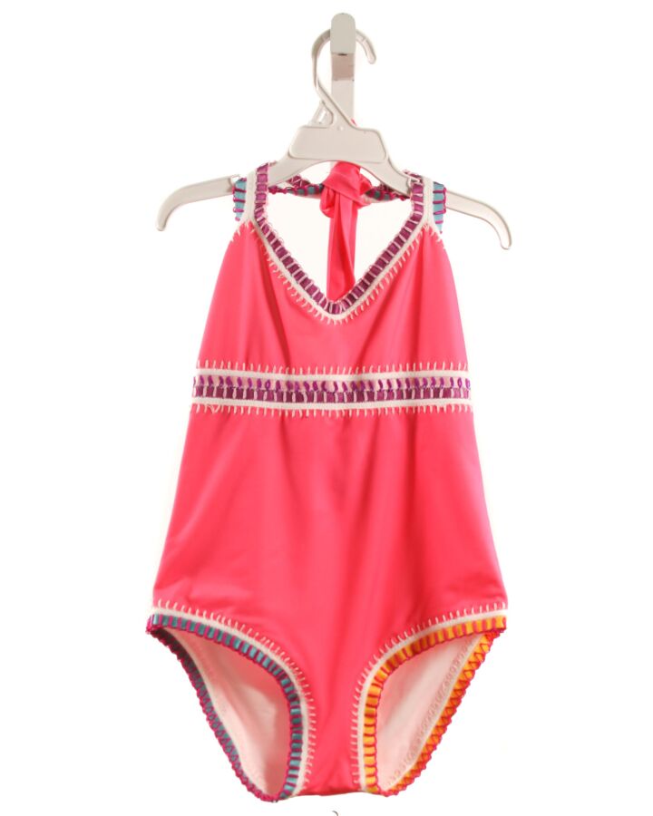 PLATINUM SWIMWEAR  HOT PINK   EMBROIDERED 1-PIECE SWIMSUIT