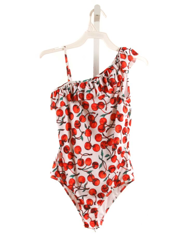 MILLY  RED   PRINTED DESIGN 1-PIECE SWIMSUIT WITH RUFFLE