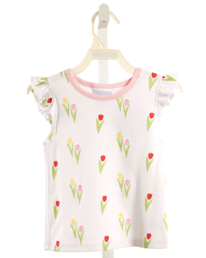 LITTLE ENGLISH  WHITE  FLORAL  SLEEVELESS SHIRT