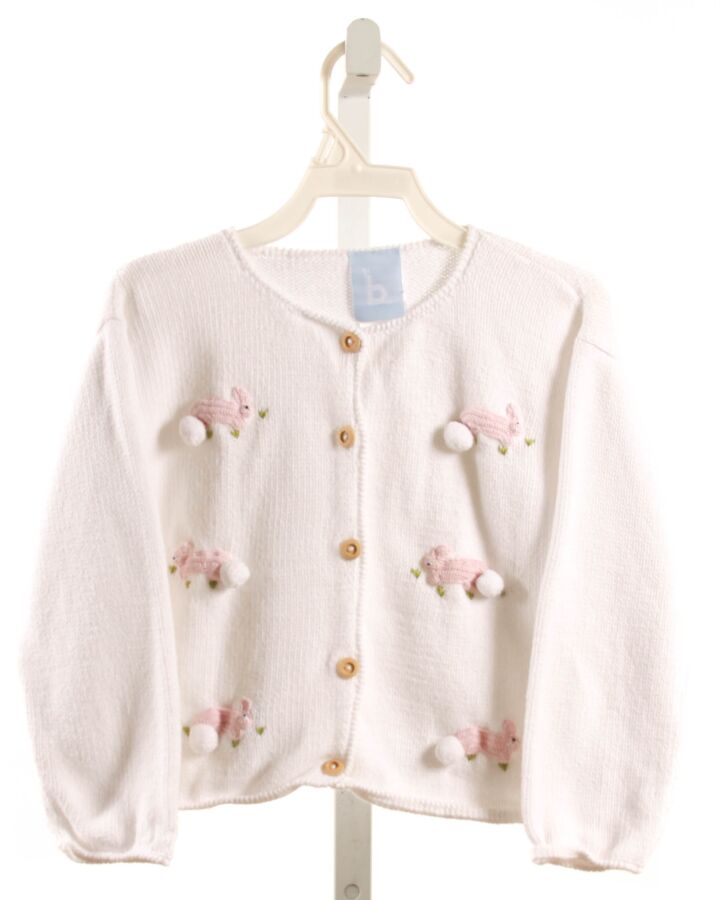 BELLA BLISS  WHITE   EMBROIDERED CARDIGAN