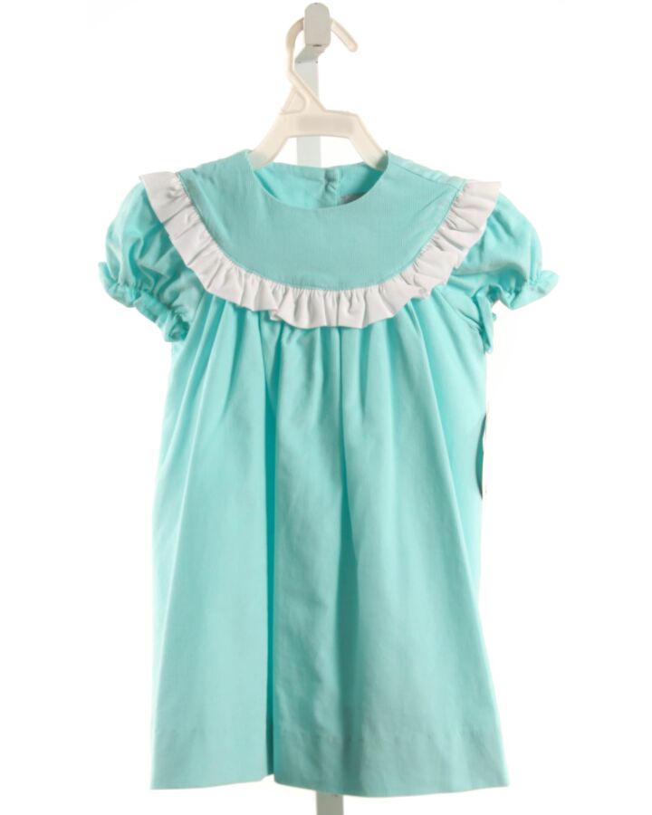 FUNTASIA TOO  AQUA CORDUROY   DRESS WITH RUFFLE