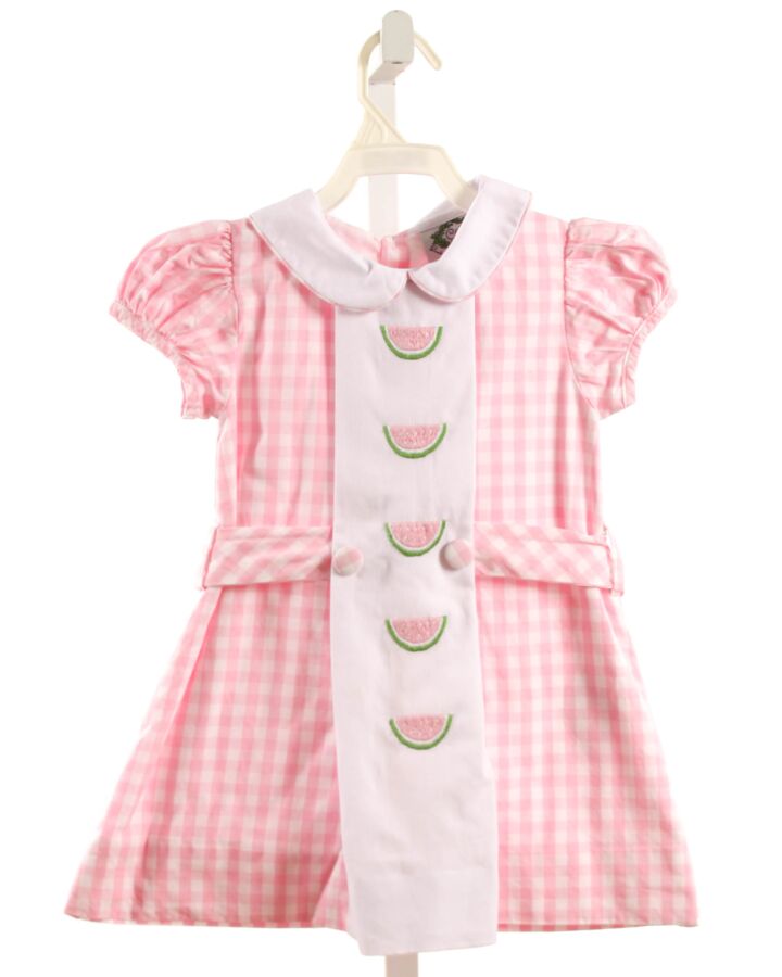 SMOCKED THREADS CECIL & LOU  PINK  GINGHAM EMBROIDERED DRESS