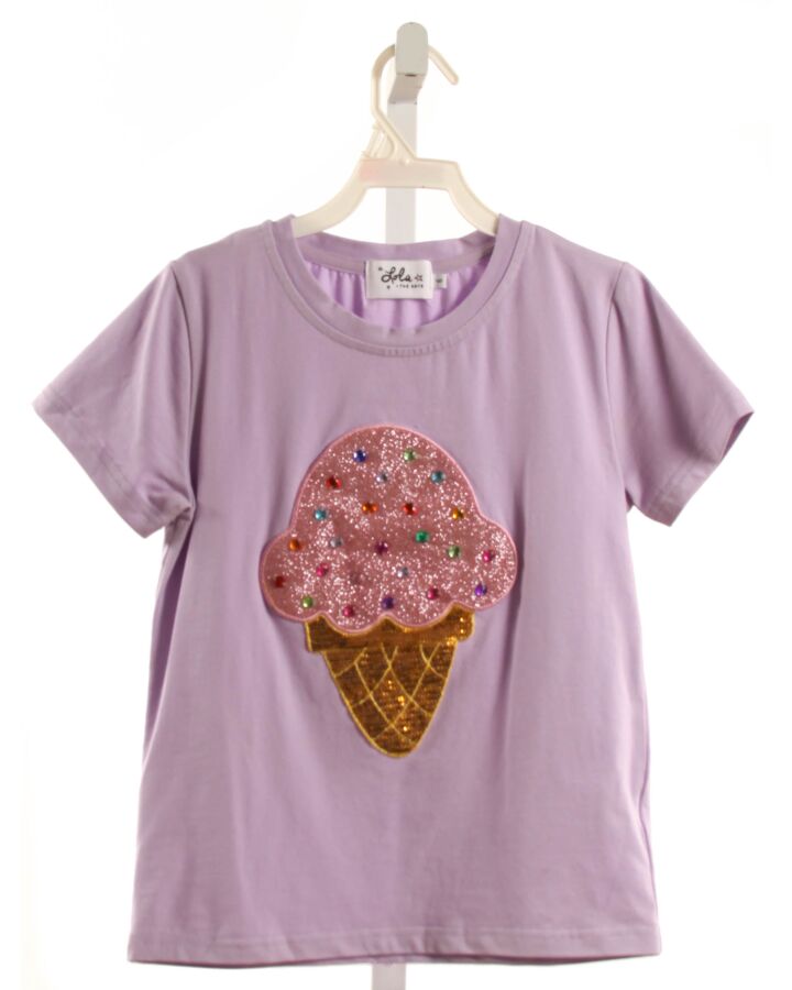 LOLA + THE BOYS  LAVENDER   APPLIQUED T-SHIRT