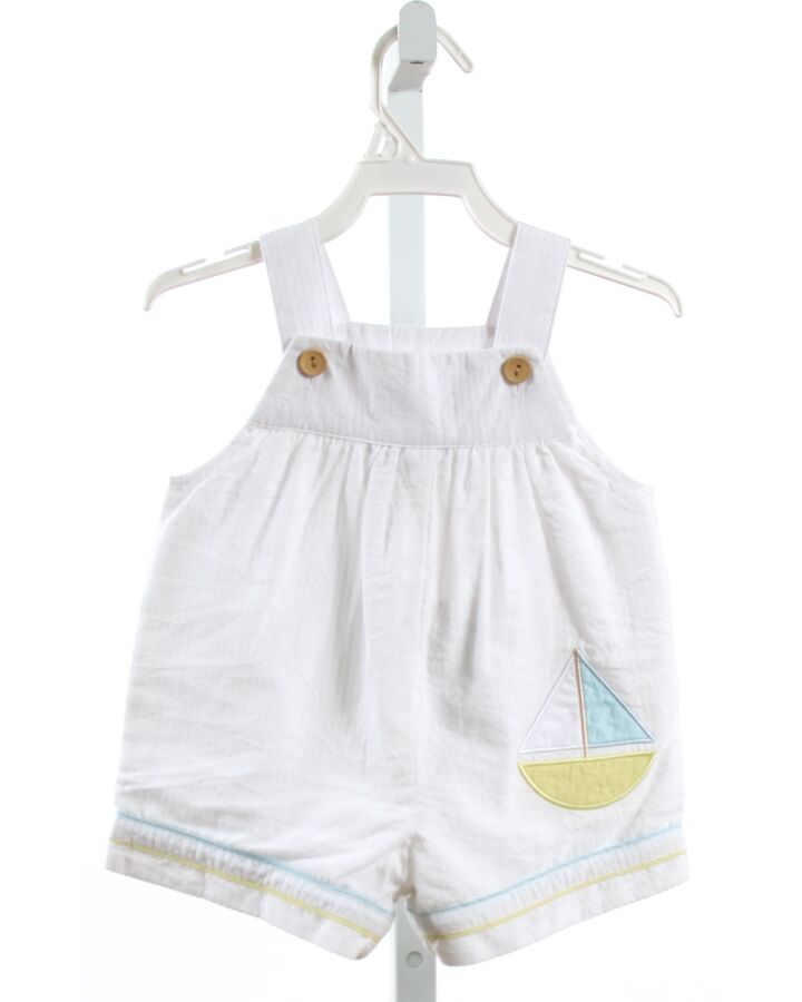 GRACE & JAMES  WHITE SEERSUCKER  APPLIQUED ROMPER