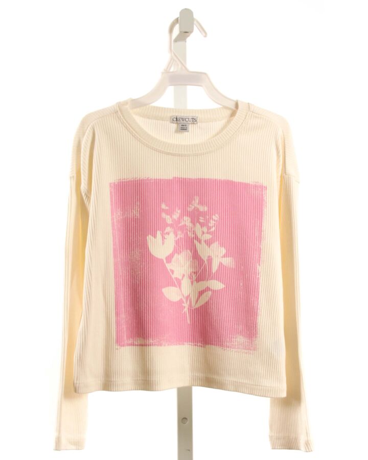 CREWCUTS  IVORY  FLORAL PRINTED DESIGN KNIT LS SHIRT