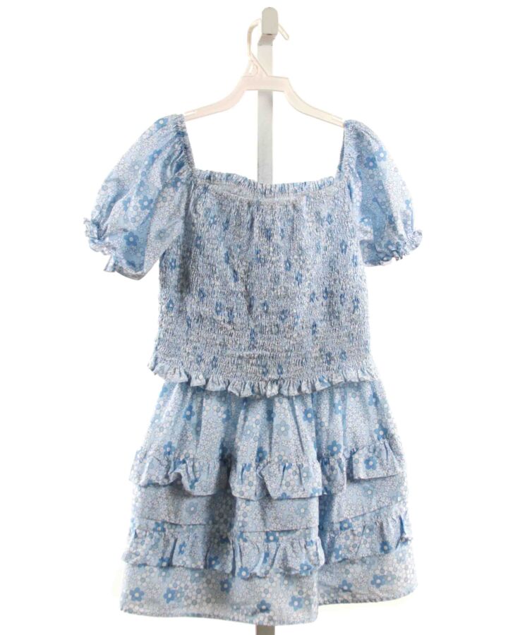 JAMES & LOTTIE  LT BLUE  FLORAL SMOCKED 2-PIECE OUTFIT