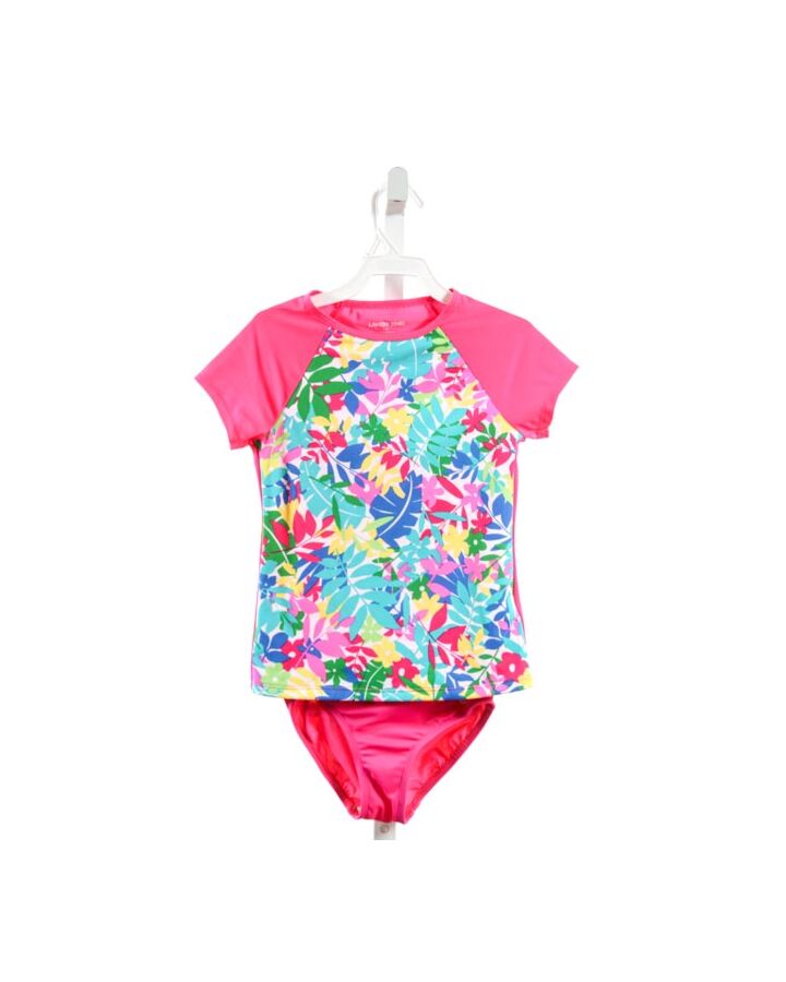 LANDS' END KIDS  HOT PINK  FLORAL  2-PIECE SWIMSUIT