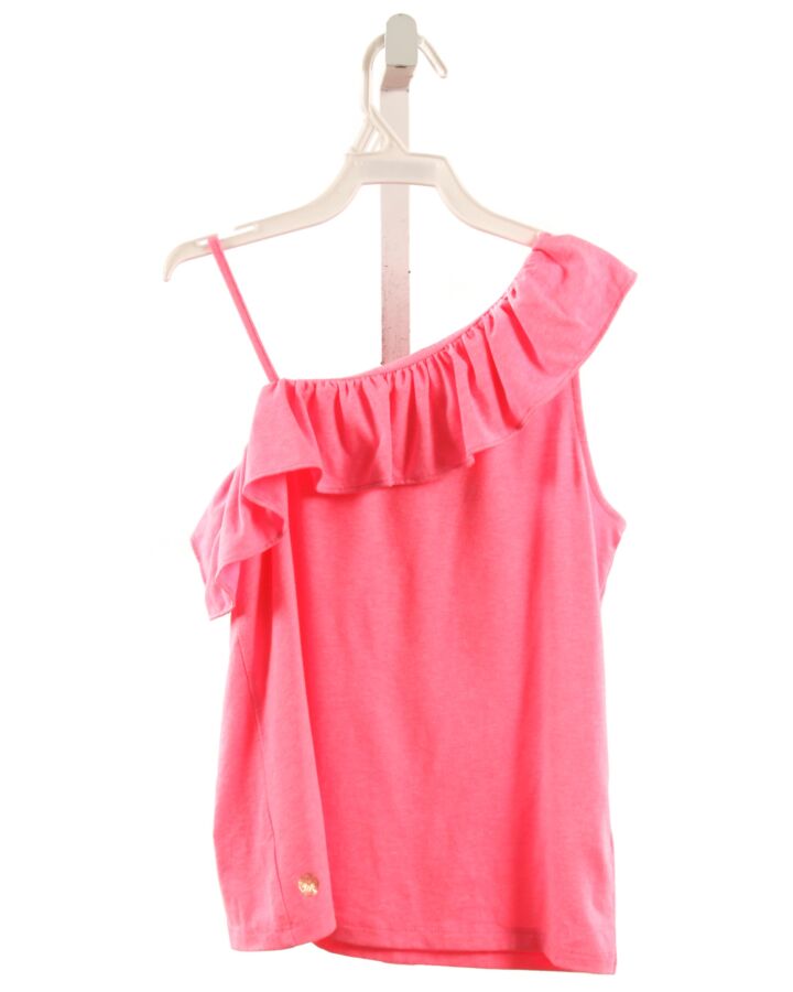 LILLY PULITZER  HOT PINK    KNIT TANK WITH RUFFLE