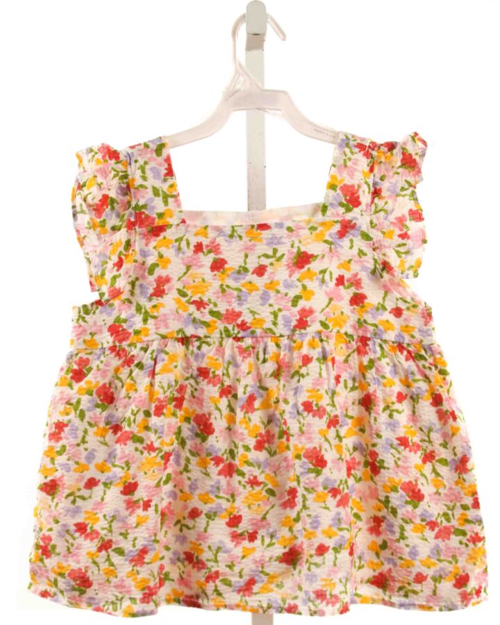 HAYDEN GIRLS  YELLOW SEERSUCKER FLORAL  SHIRT-SS