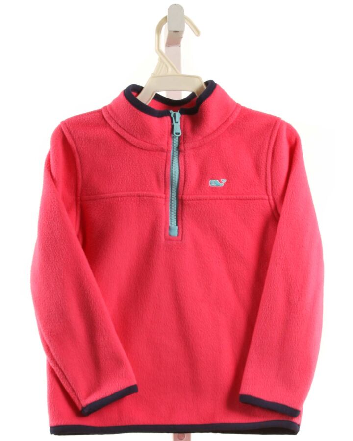 VINEYARD VINES  HOT PINK FLEECE   PULLOVER