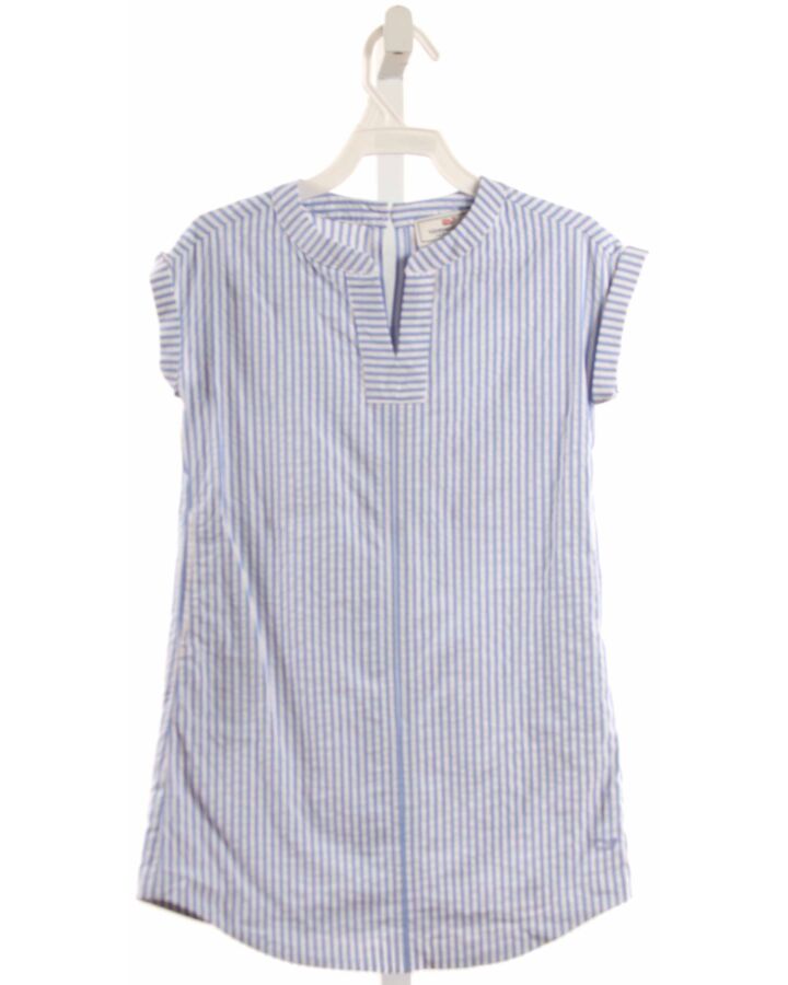 VINEYARD VINES  BLUE SEERSUCKER STRIPED  DRESS