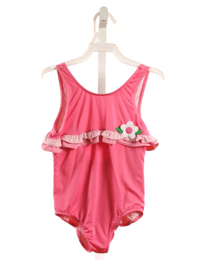 FLORENCE EISEMAN  HOT PINK    1-PIECE SWIMSUIT WITH RUFFLE