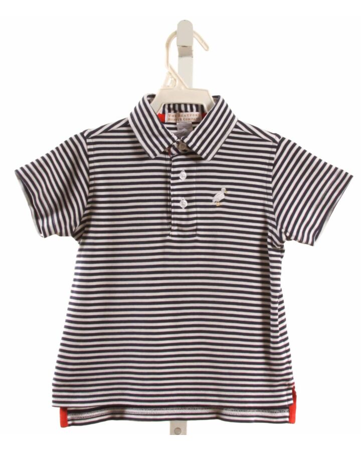THE BEAUFORT BONNET COMPANY  NAVY  STRIPED  KNIT SS SHIRT