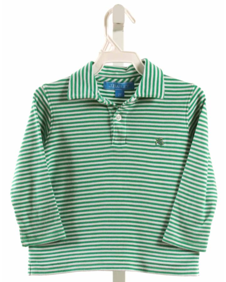 J. BAILEY  GREEN  STRIPED  KNIT LS SHIRT