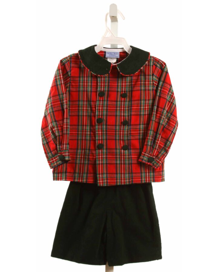 BAILEY BOYS  RED  PLAID  2-PIECE OUTFIT