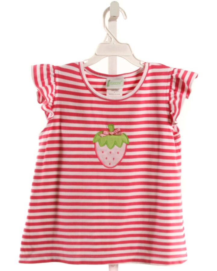 ZUCCINI  HOT PINK  STRIPED APPLIQUED SLEEVELESS SHIRT