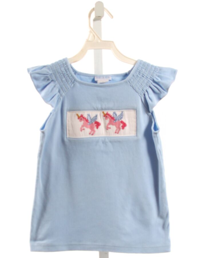 VIVE LA FETE  BLUE   SMOCKED SLEEVELESS SHIRT