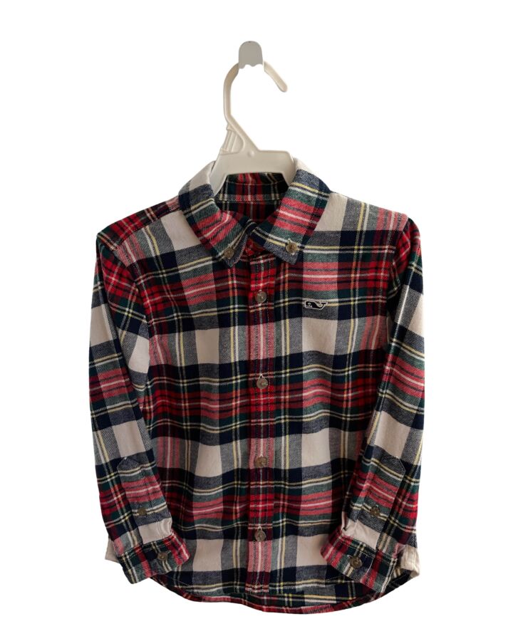 VINEYARD VINES  MULTI-COLOR FLANNEL PLAID  DRESS SHIRT