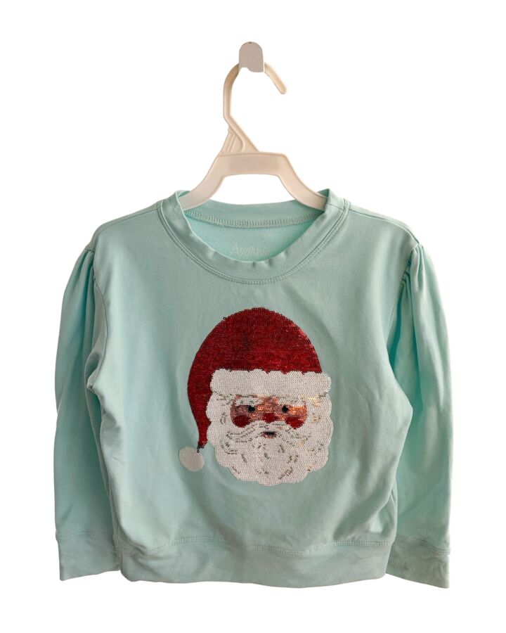 AZARHIA  AQUA   SEQUINED KNIT LS SHIRT