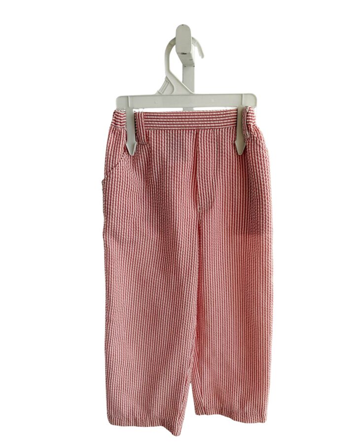 BELLA BLISS  RED SEERSUCKER STRIPED  PANTS