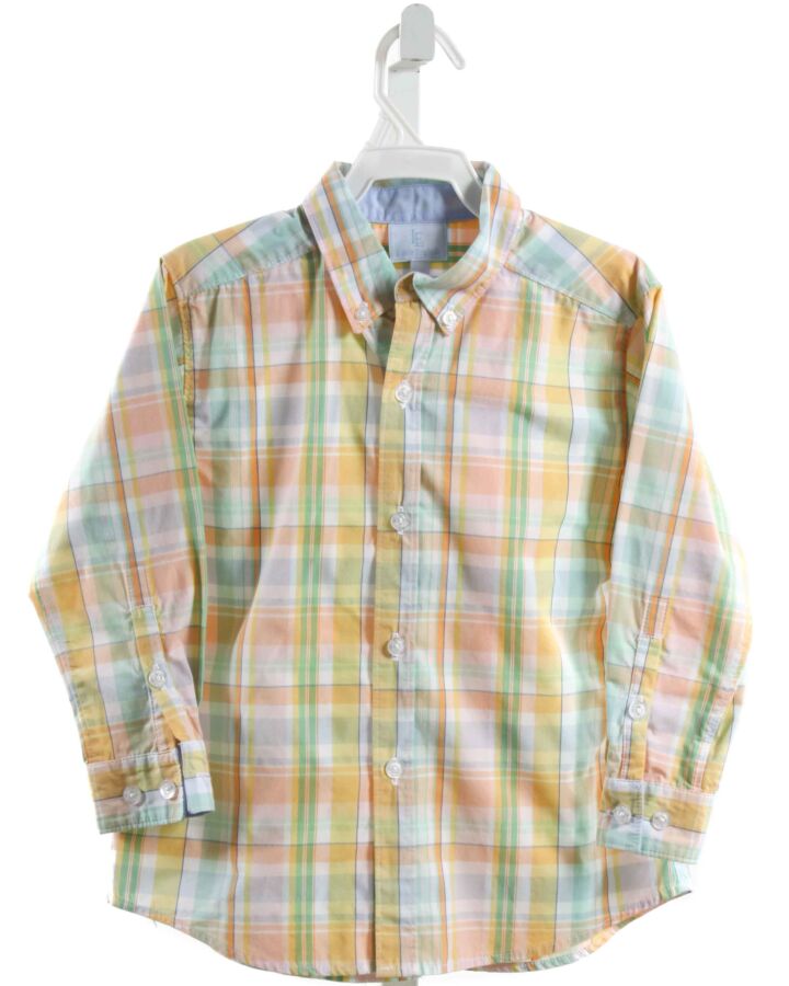 LITTLE ENGLISH  ORANGE  PLAID  DRESS SHIRT