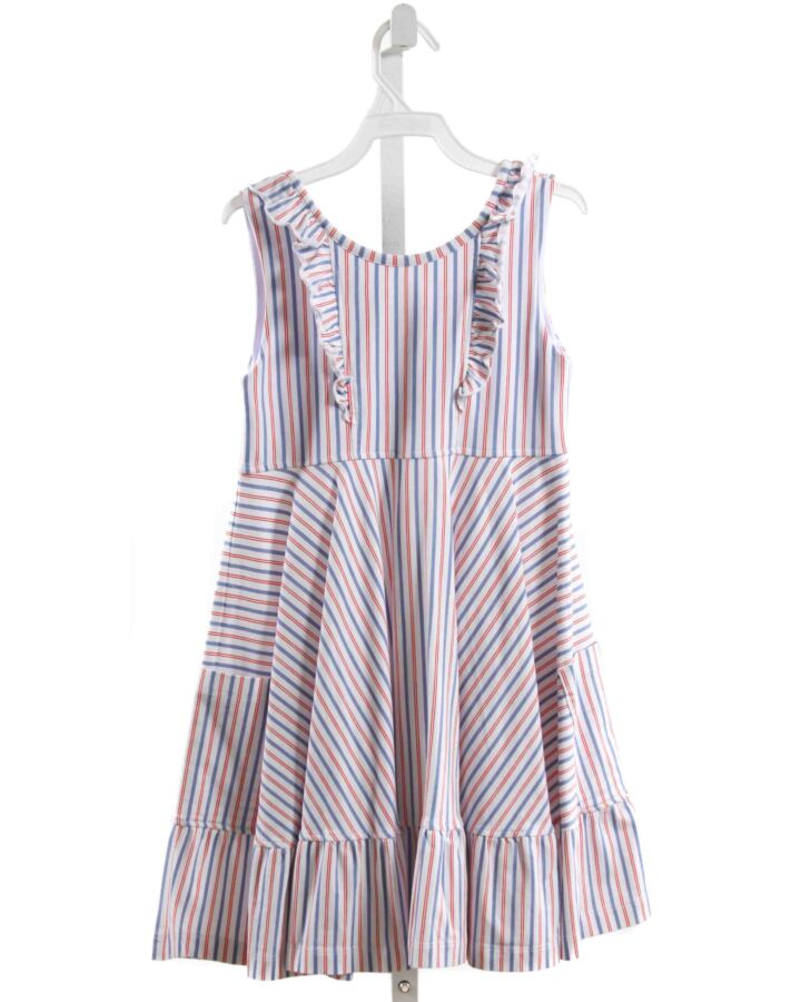 NATALIE GRANT  MULTI-COLOR  STRIPED  KNIT DRESS WITH RUFFLE
