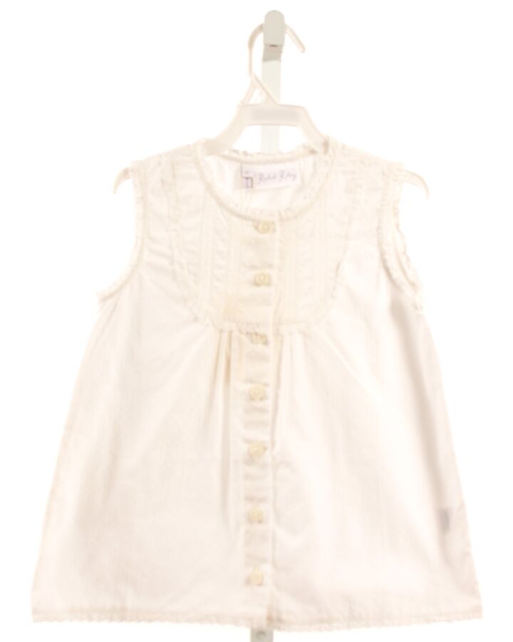 RACHEL RILEY  WHITE    SLEEVELESS SHIRT WITH LACE TRIM
