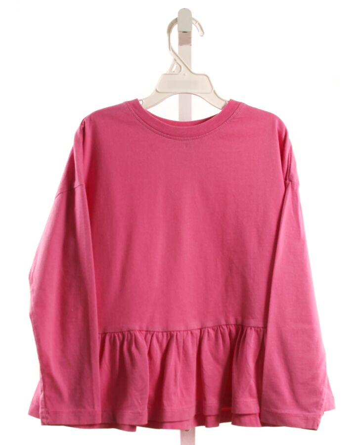 HANNA ANDERSSON  HOT PINK    KNIT LS SHIRT WITH RUFFLE