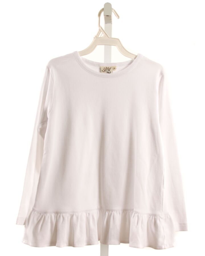 LUIGI  WHITE    KNIT LS SHIRT WITH RUFFLE