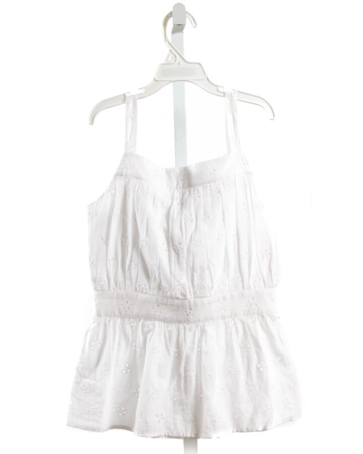 PAPO D'ANJO  WHITE EYELET   SLEEVELESS SHIRT