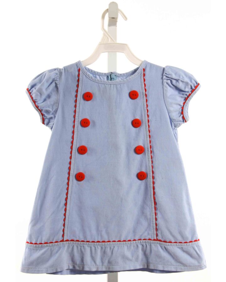 BELLA BLISS  BLUE CORDUROY   DRESS WITH RIC RAC