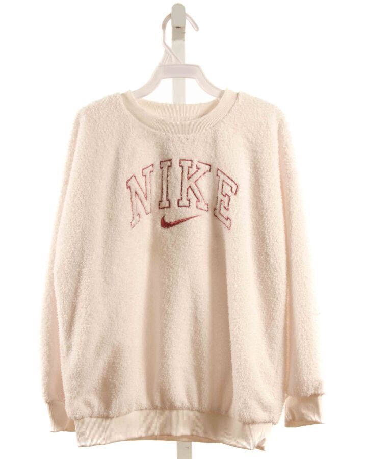 NIKE  WHITE TERRY CLOTH  EMBROIDERED PULLOVER