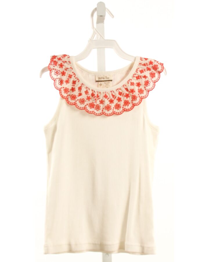 MATILDA JANE  WHITE    KNIT TANK WITH EYELET TRIM