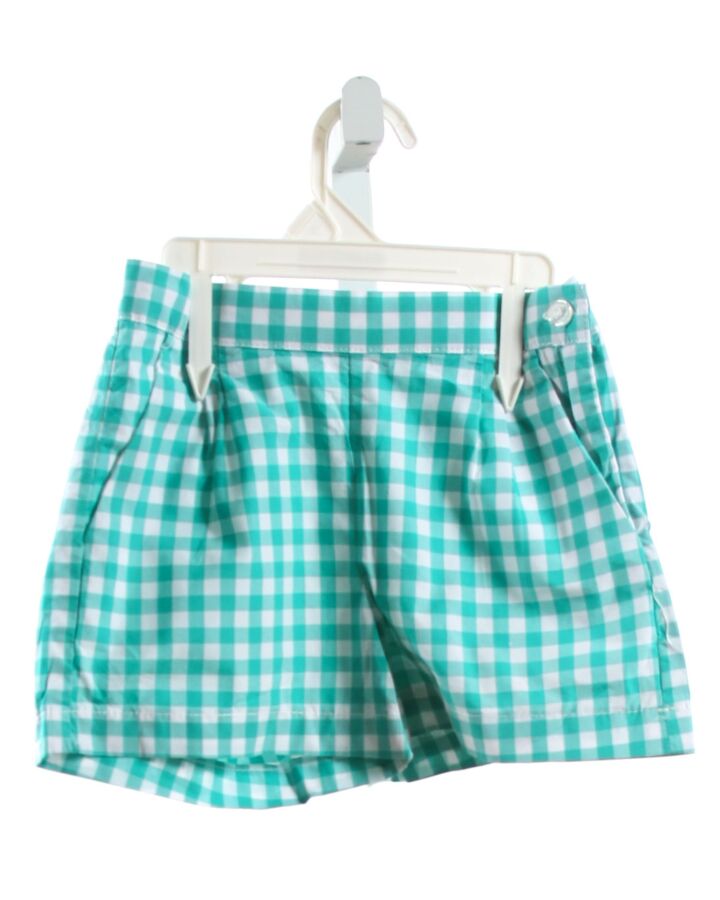 HOPE & HENRY  MINT  GINGHAM  SHORTS