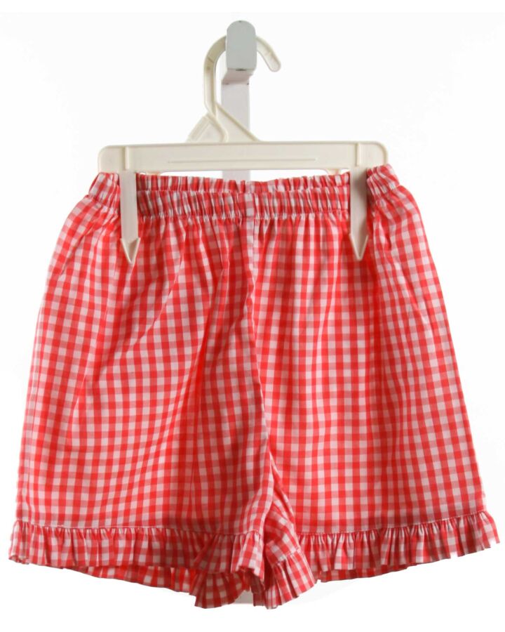 RED BEANS  RED  GINGHAM  SHORTS WITH RUFFLE