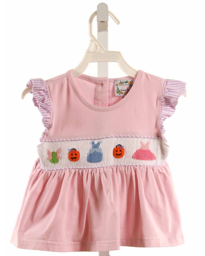 SAVING GRACE SMOCKS  PINK   SMOCKED SLEEVELESS SHIRT