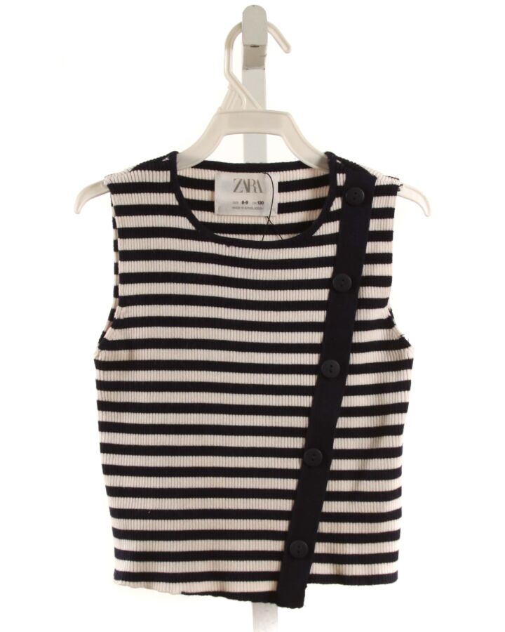 ZARA  NAVY  STRIPED  SLEEVELESS SHIRT