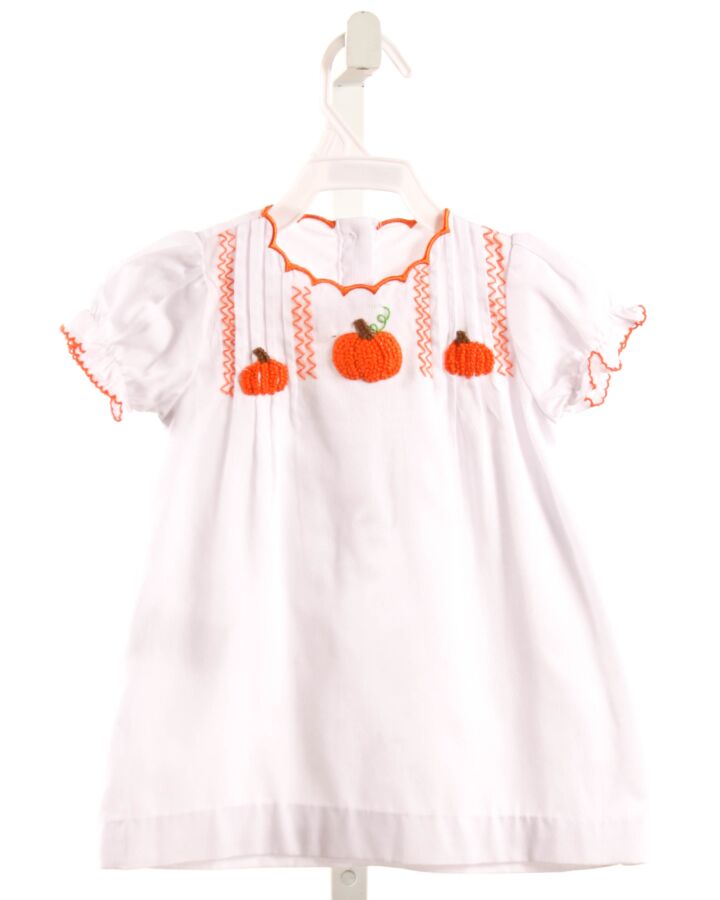 BABEENI  WHITE PIQUE   DRESS WITH PICOT STITCHING