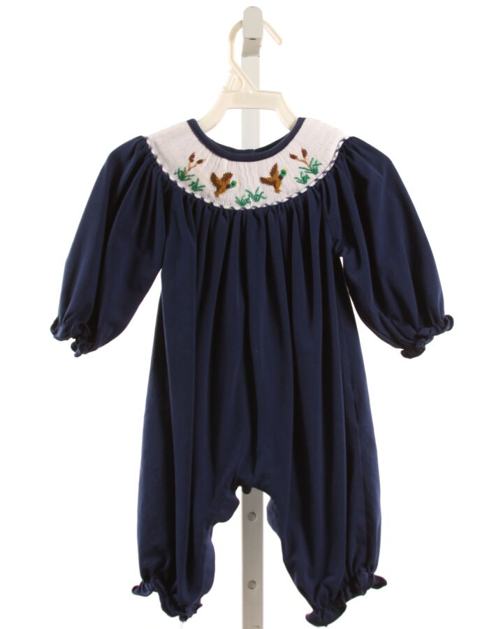 SOUTHERN BAY  NAVY   SMOCKED KNIT ROMPER