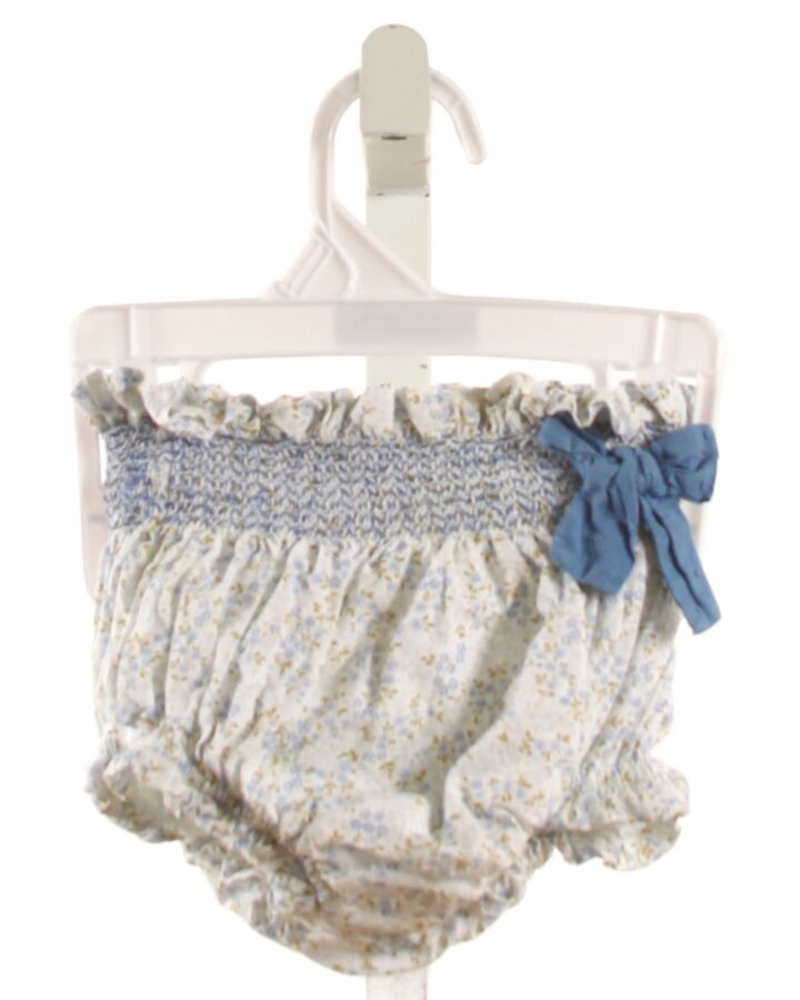 PEPA LONDON  BLUE  FLORAL SMOCKED BLOOMERS WITH BOW