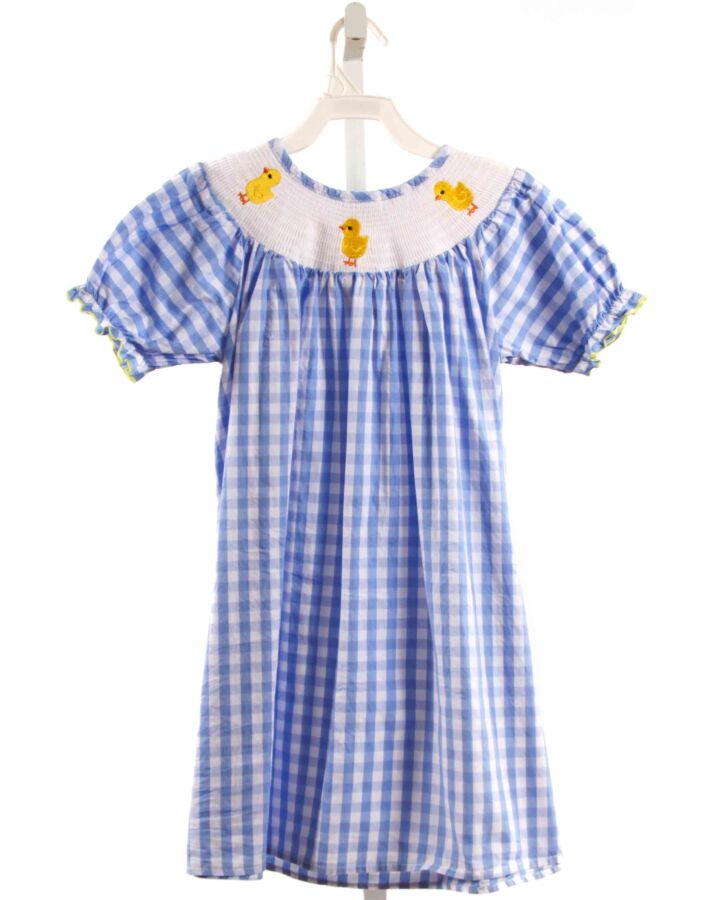 NO TAG  BLUE  GINGHAM SMOCKED DRESS