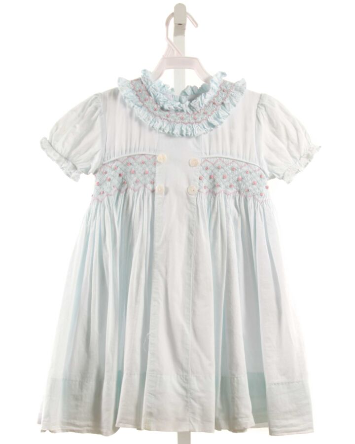 CECIL & LOU  LT BLUE   SMOCKED DRESS WITH RUFFLE