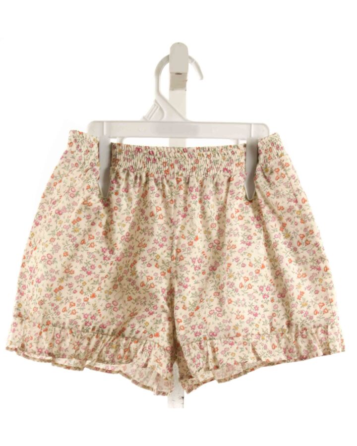 OLIVIER LONDON  WHITE  FLORAL  SHORTS WITH RUFFLE