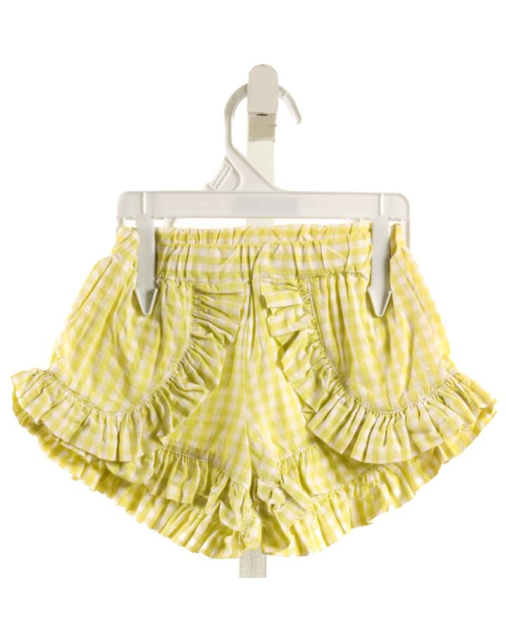 RED BEANS  LIME GREEN  GINGHAM  SHORTS WITH RUFFLE