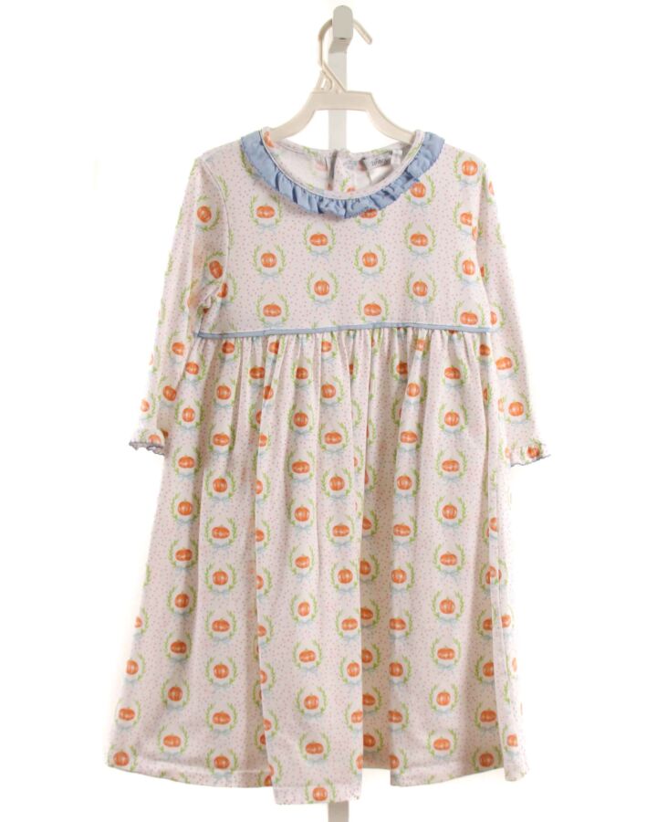 ISHTEX  PINK  POLKA DOT PRINTED DESIGN KNIT DRESS WITH PICOT STITCHING