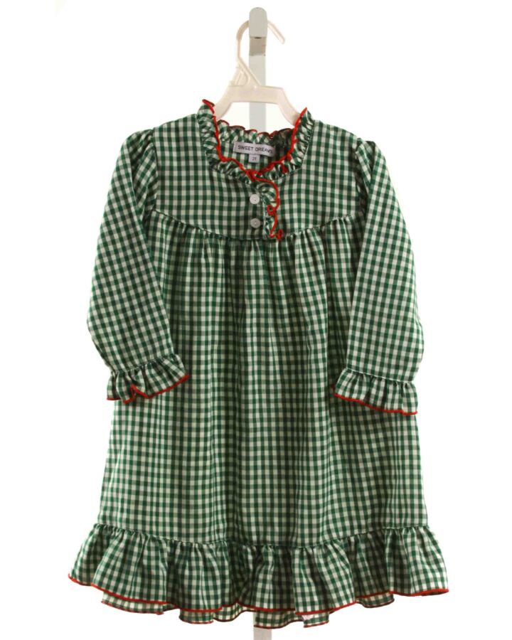 SWEET DREAMS  GREEN  GINGHAM  LOUNGEWEAR