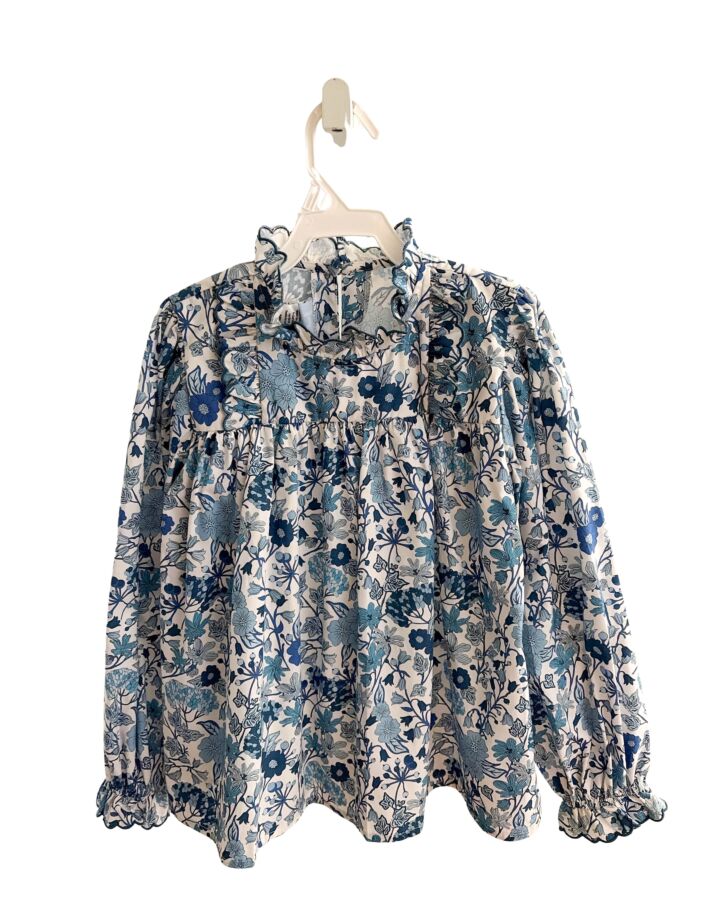 BELLA BLISS  BLUE  FLORAL  SHIRT-LS